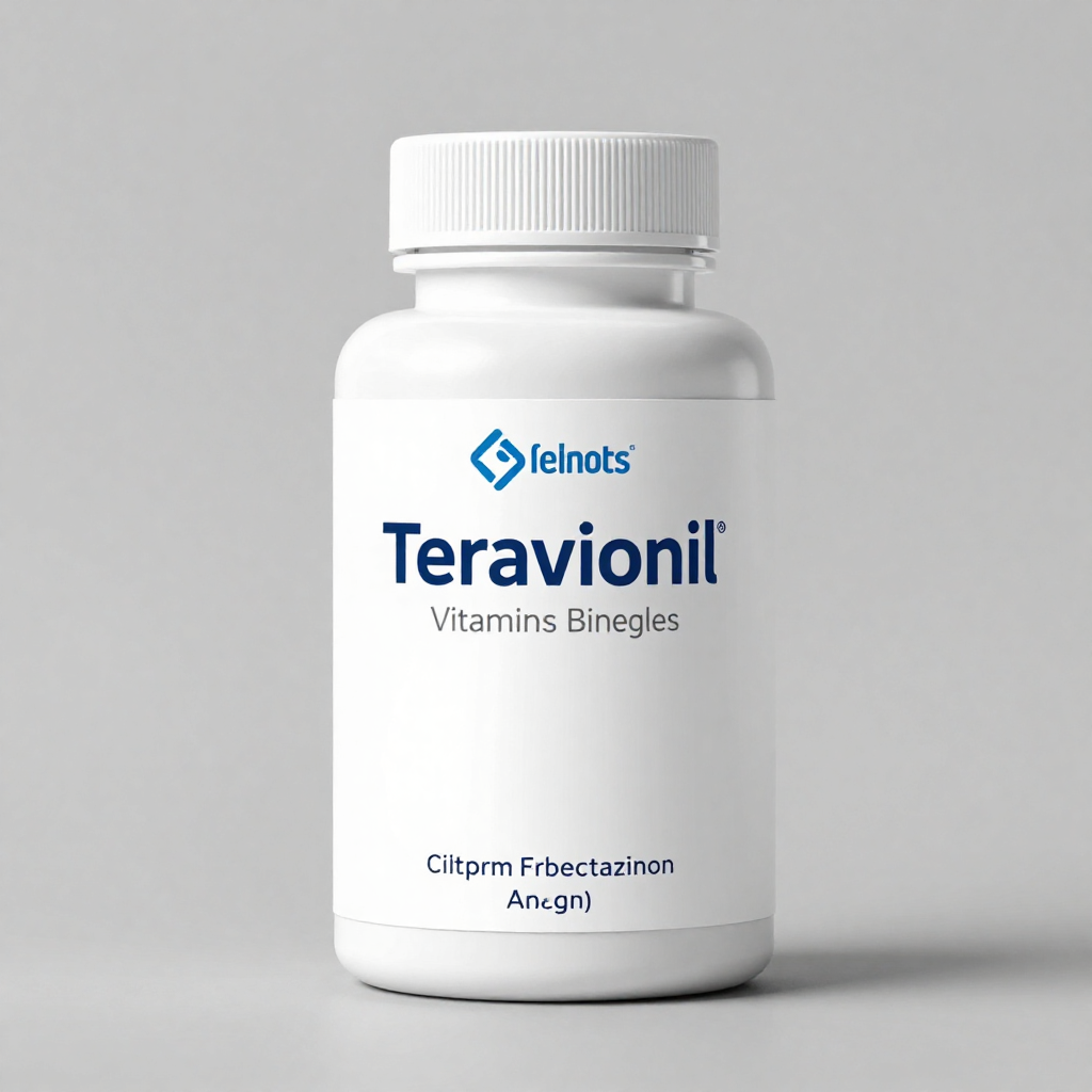 Teravionil balanced daily complex – 30 capsule bottle on a natural green background